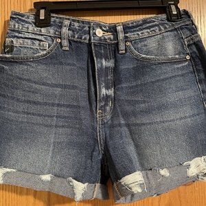 KanCan High Rise Distressed Rolled Cuff Shorts Size 5/26